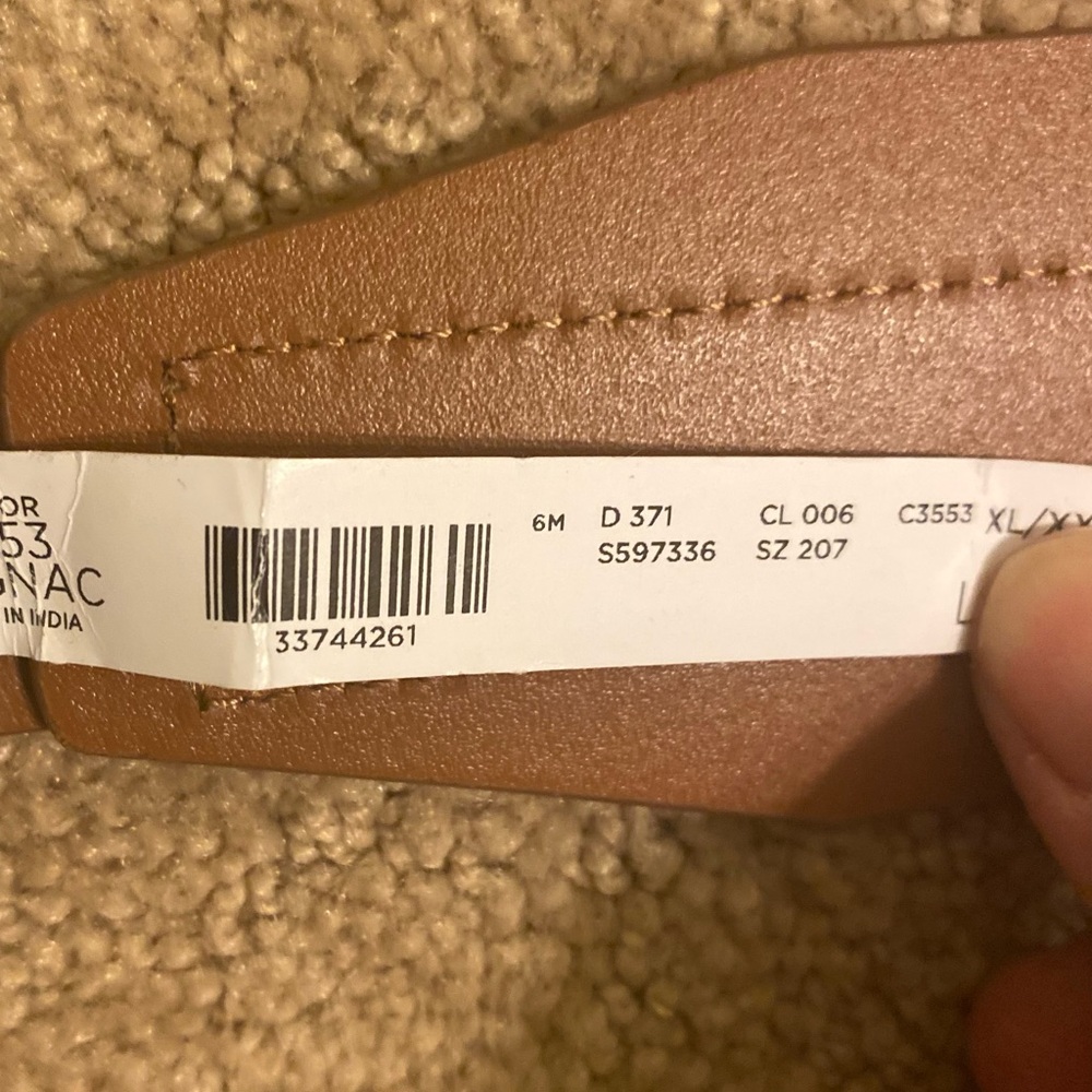 NWT LOFT - Cognac Leather 2” width Belt, Size: XL-XXL - Picture 4 of 6